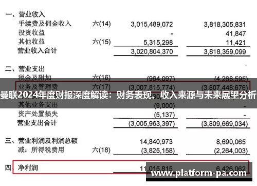 曼联2024年度财报深度解读：财务表现、收入来源与未来展望分析