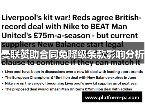 曼联赞助合同免降级条款影响分析