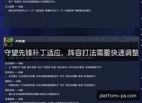 守望先锋补丁适应,阵容打法需要快速调整 守望先锋补丁适应,阵容打法需要快速调整